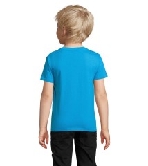 Camiseta de niño de punto liso con cuello redondo personalizable